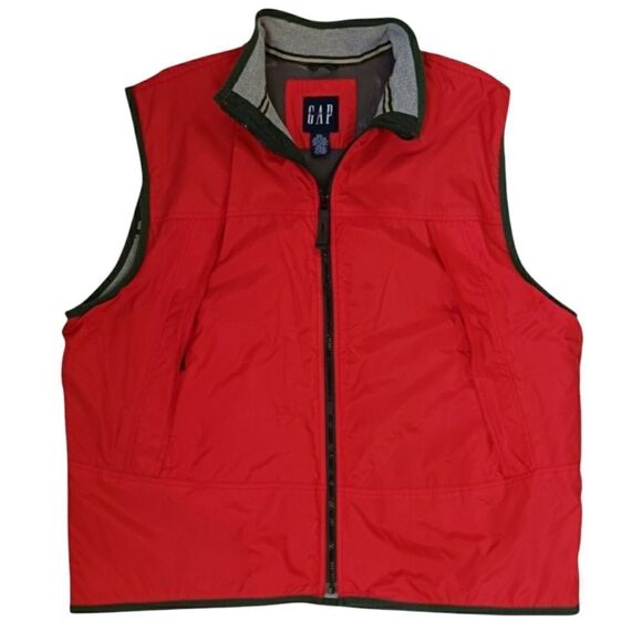 Vintage GAP Vest Y2K Streetwear Althetic Thermal Lined Zip Pocket Neon Men's XXL - Picture 12 of 15
